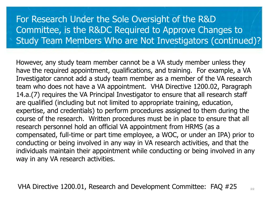 for research under the sole oversight 2