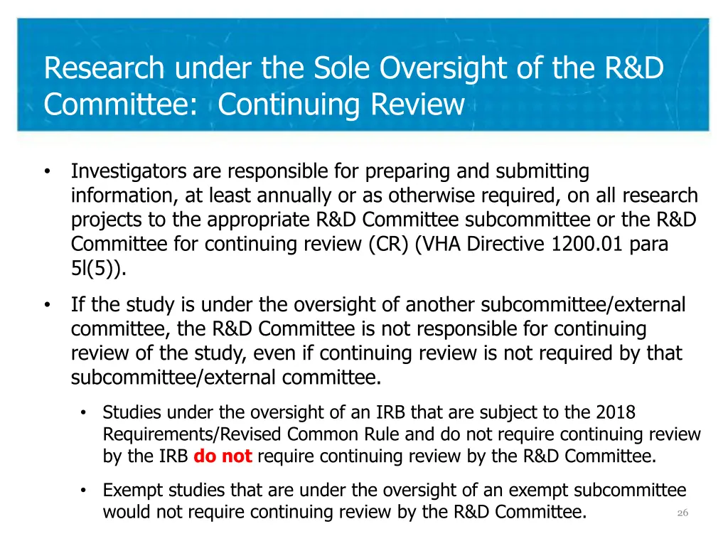 research under the sole oversight 1