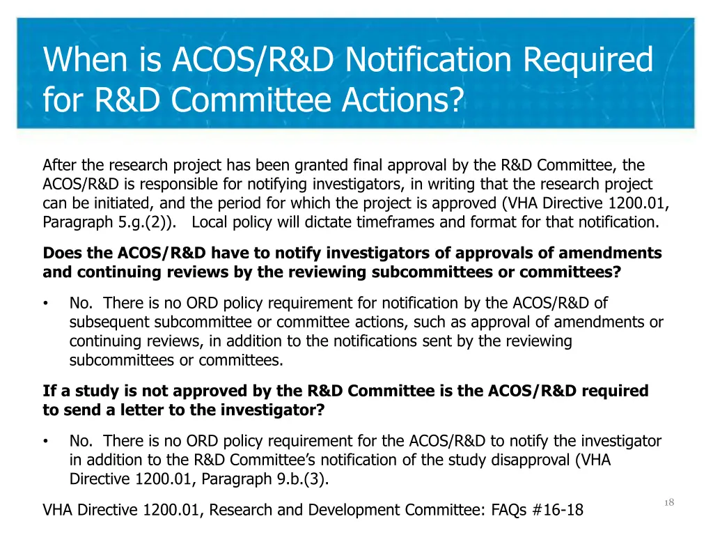 when is acos r d notification required