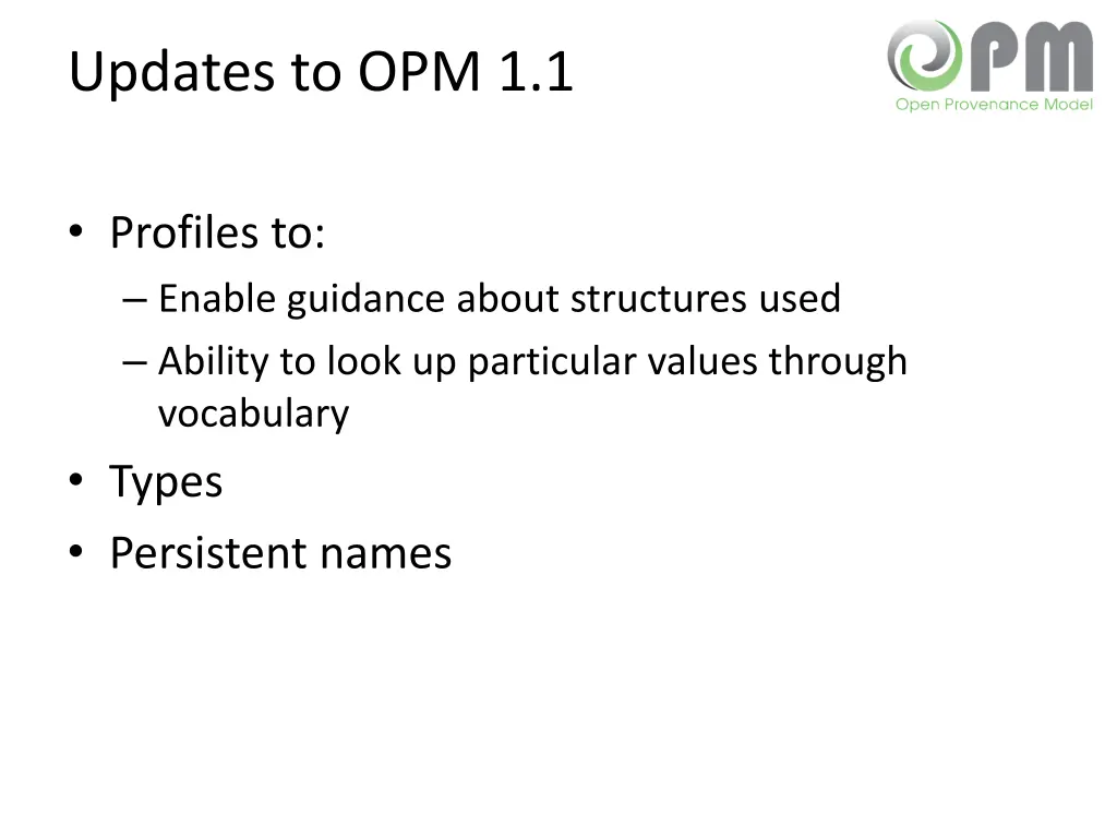 updates to opm 1 1