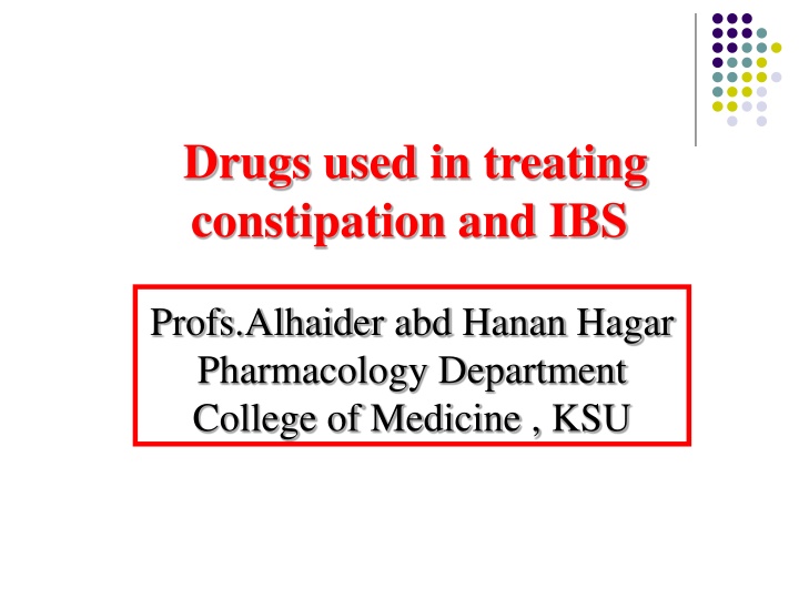 drugs used in treating constipation and ibs