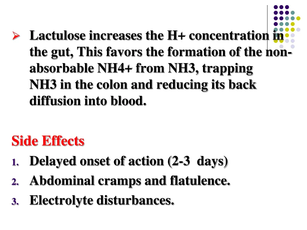 lactulose increases the h concentration