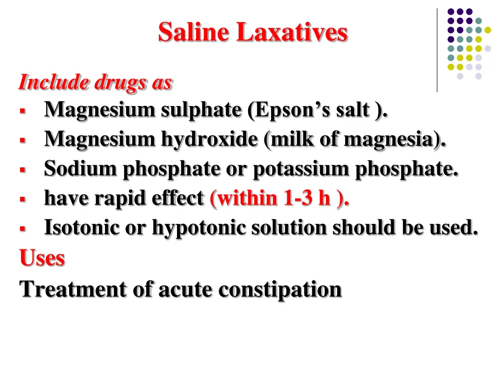 saline laxatives