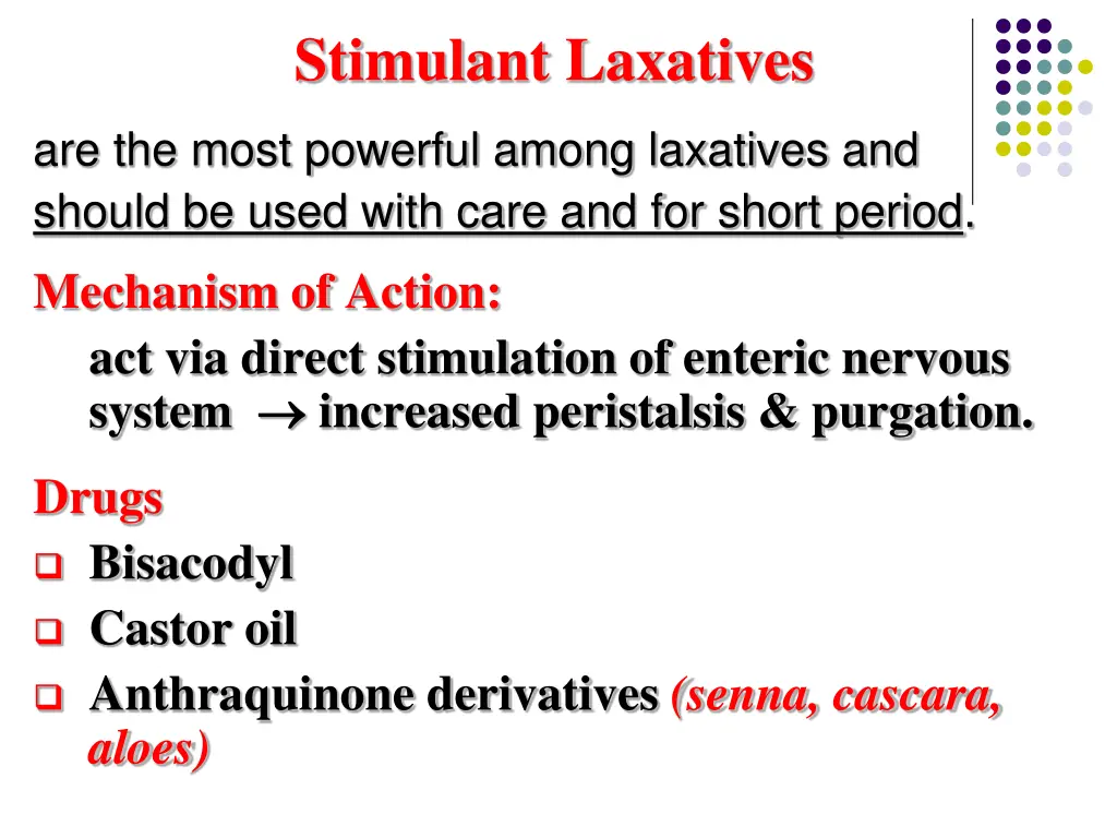 stimulant laxatives