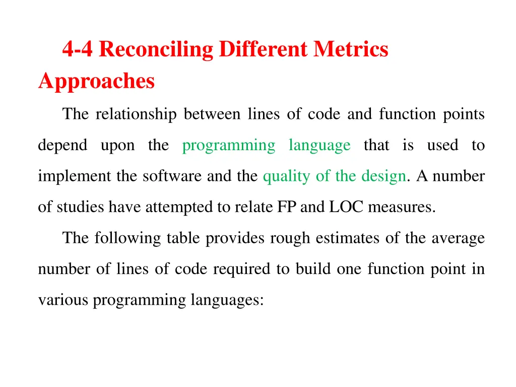 4 4 reconciling different metrics approaches