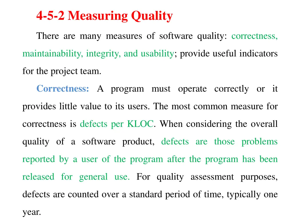 4 5 2 measuring quality