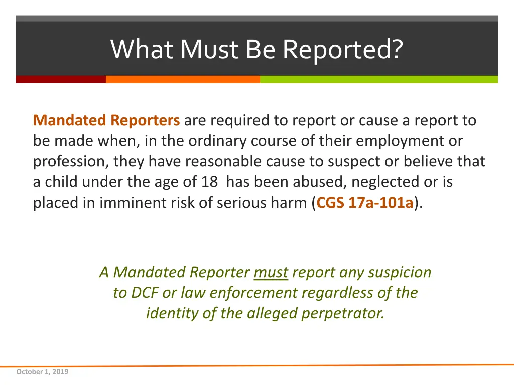 what must be reported