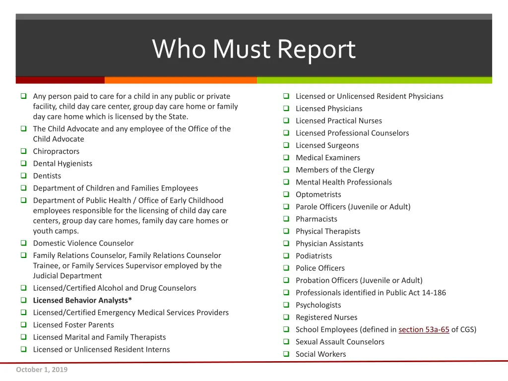 who must report 1