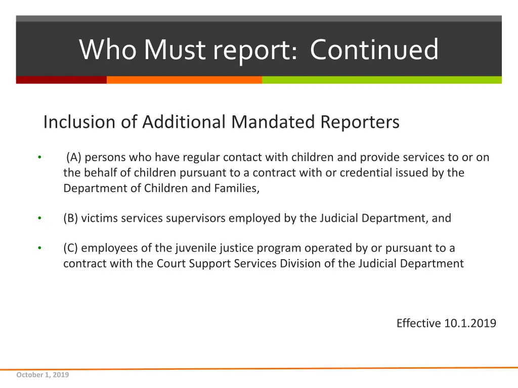 who must report continued