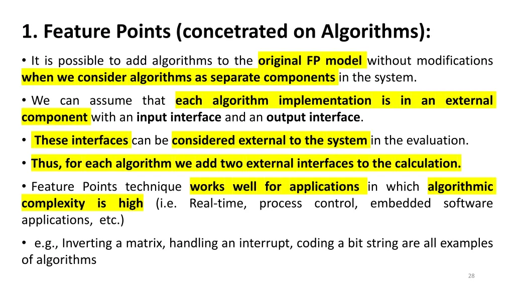 1 feature points concetrated on algorithms