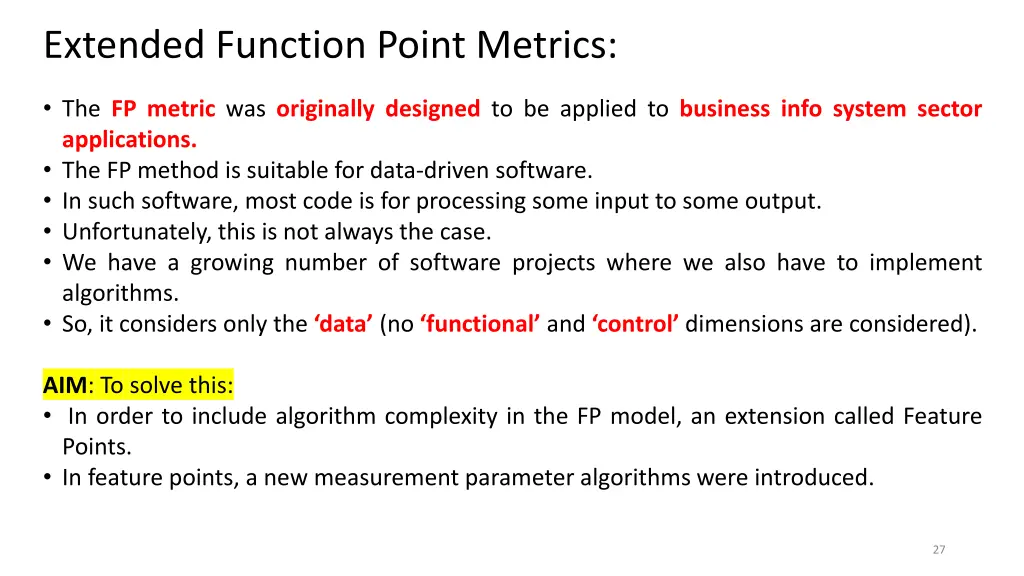 extended function point metrics