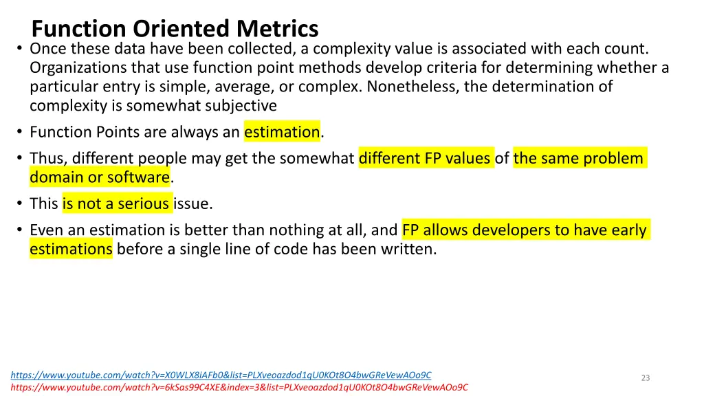 function oriented metrics 1