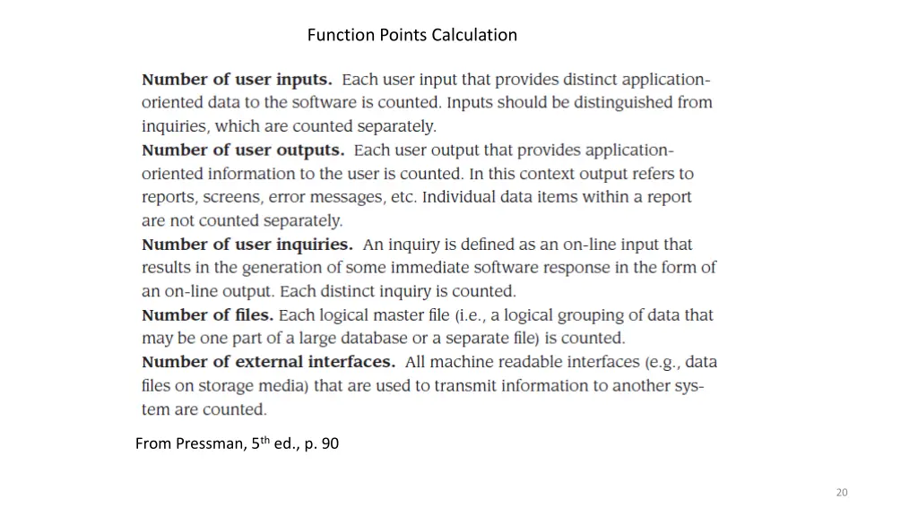 function points calculation