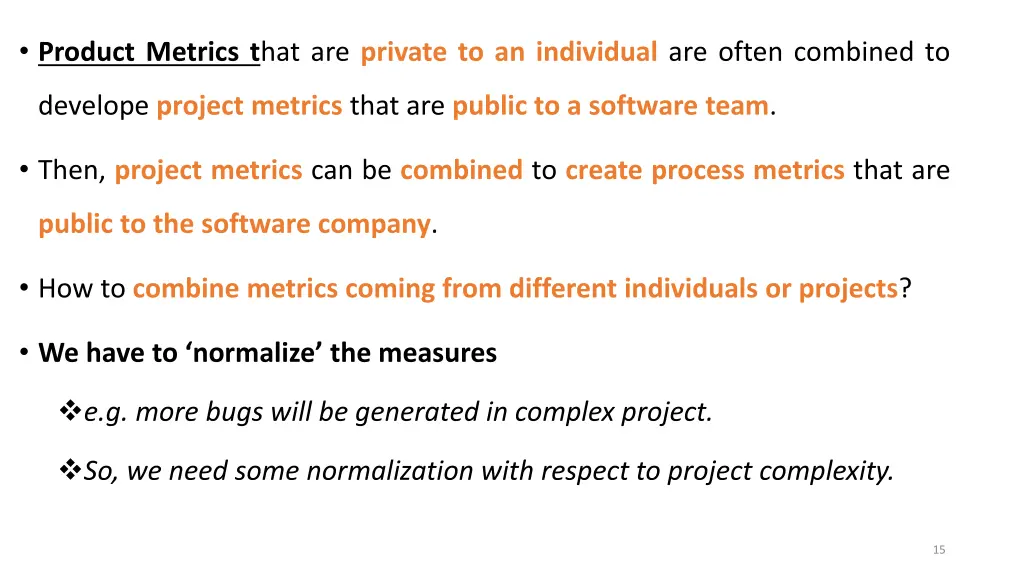 product metrics t hat are private