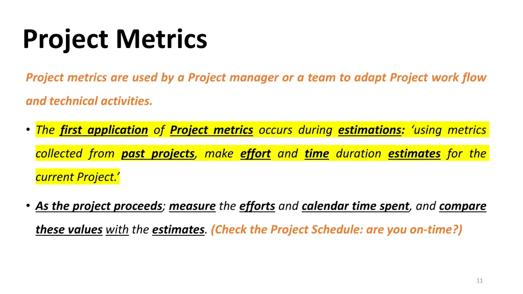 project metrics