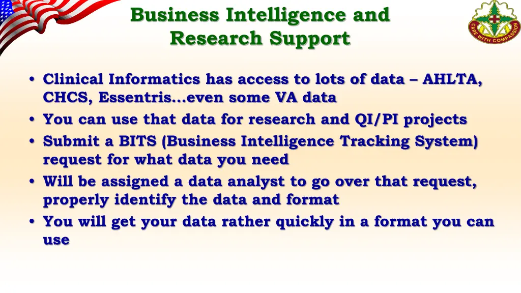business intelligence and research support