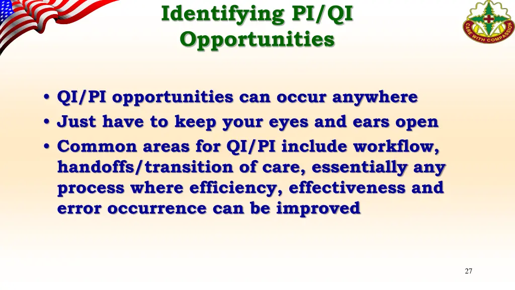 identifying pi qi opportunities