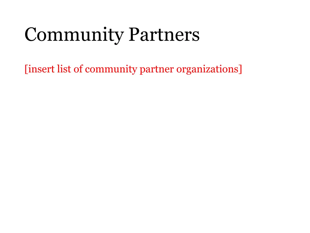 community partners