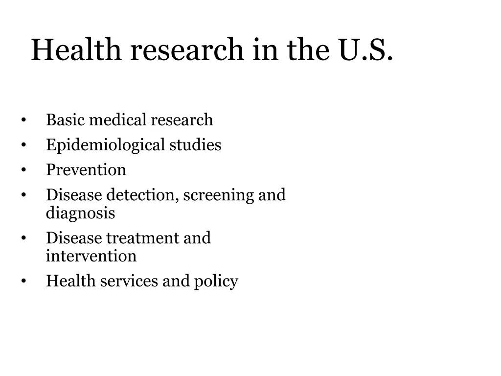 health research in the u s