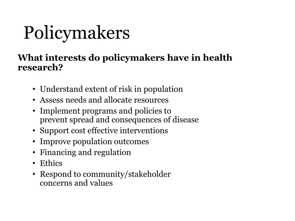 policymakers