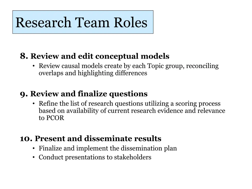 research team roles 3