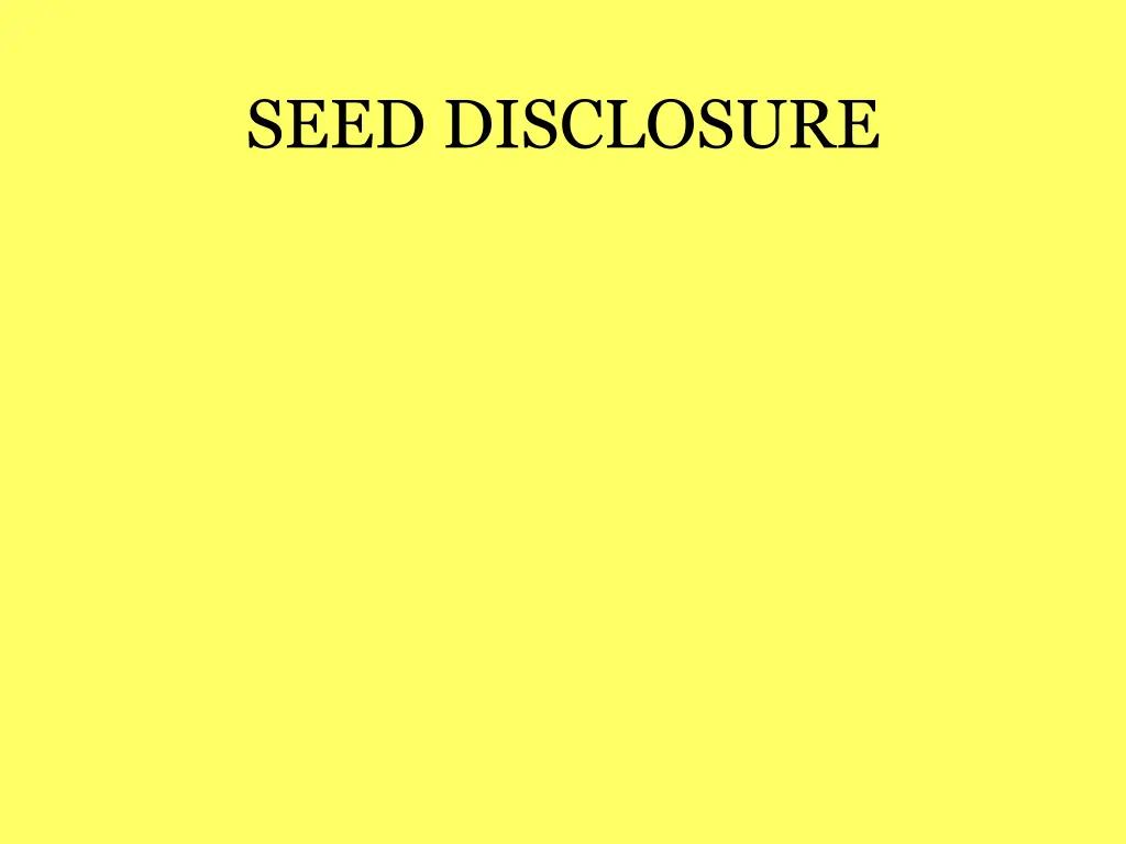 seed disclosure