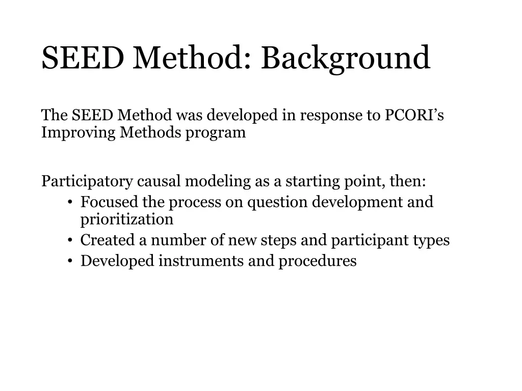 seed method background