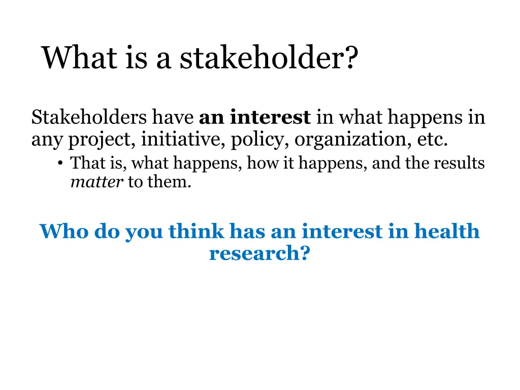 what is a stakeholder