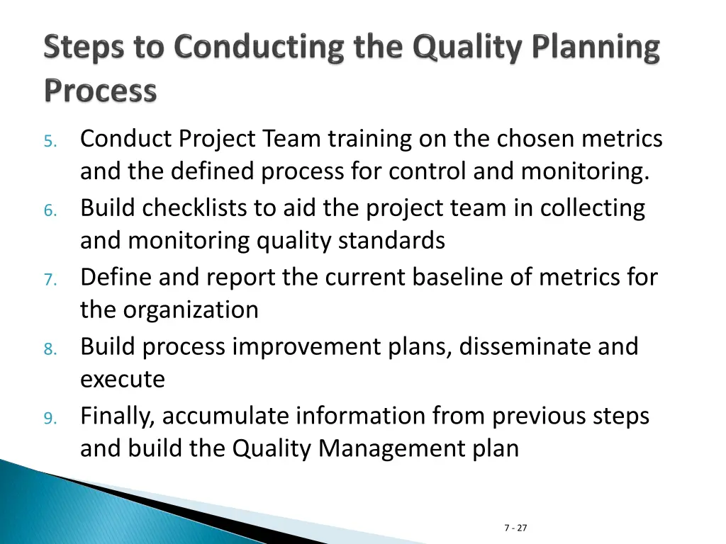 5 conduct project team training on the chosen