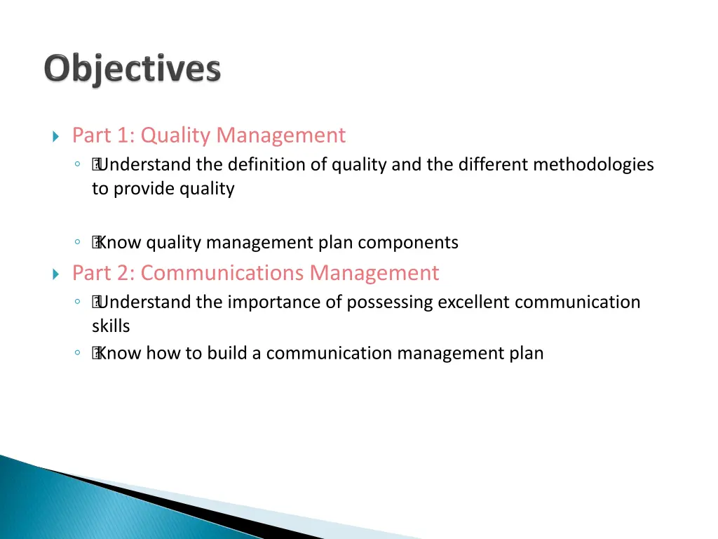 part 1 quality management understand