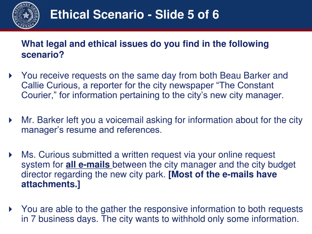 ethical scenario slide 5 of 6