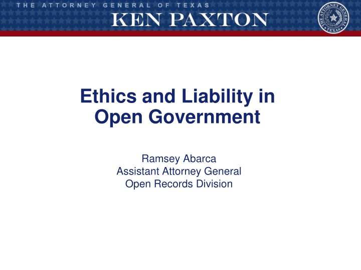 ethics and liability in open government
