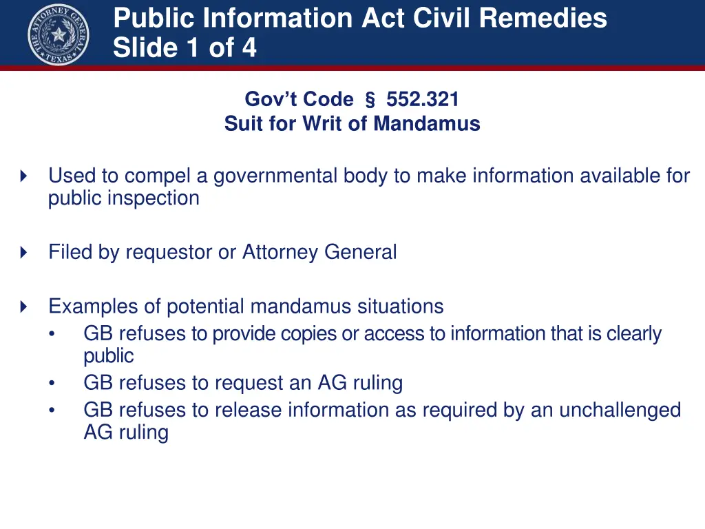 public information act civil remedies slide 1 of 4