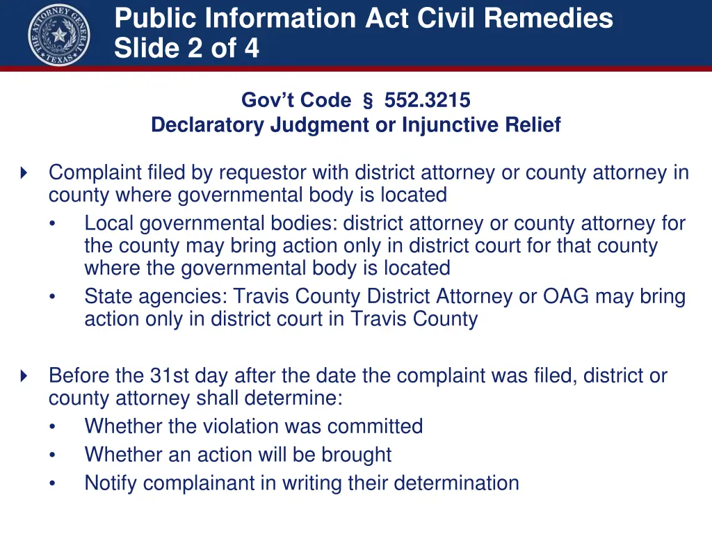 public information act civil remedies slide 2 of 4