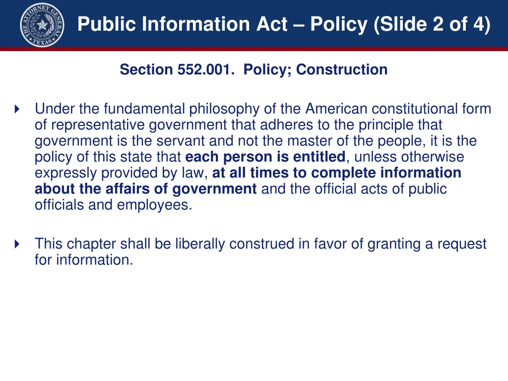 public information act policy slide 2 of 4