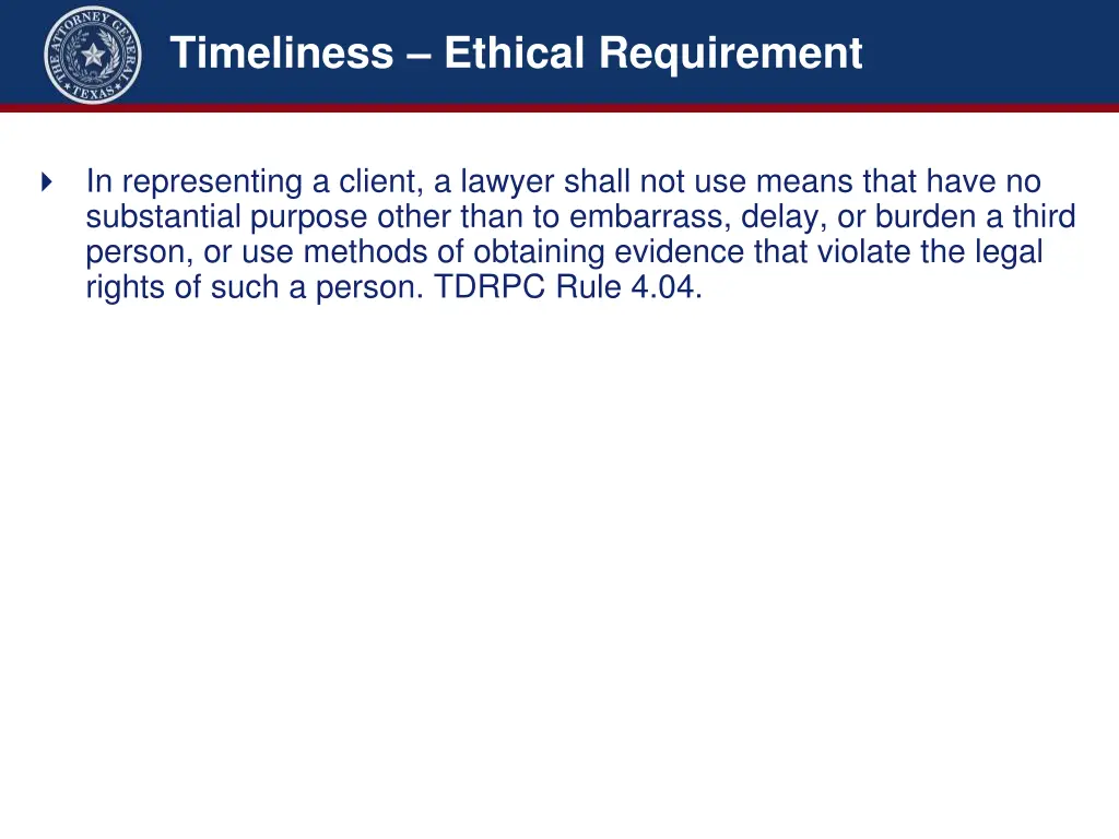 timeliness ethical requirement