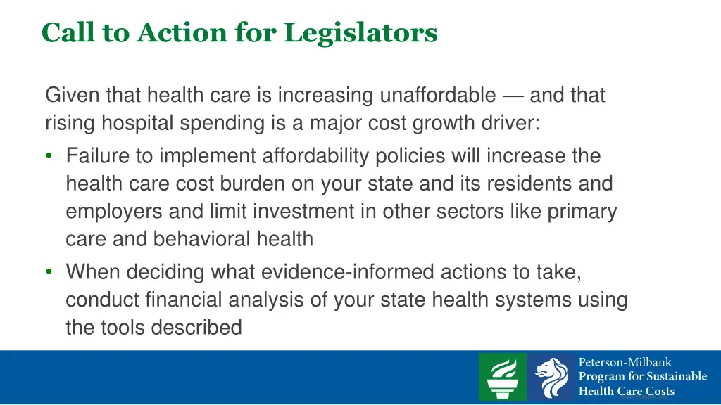 call to action for legislators