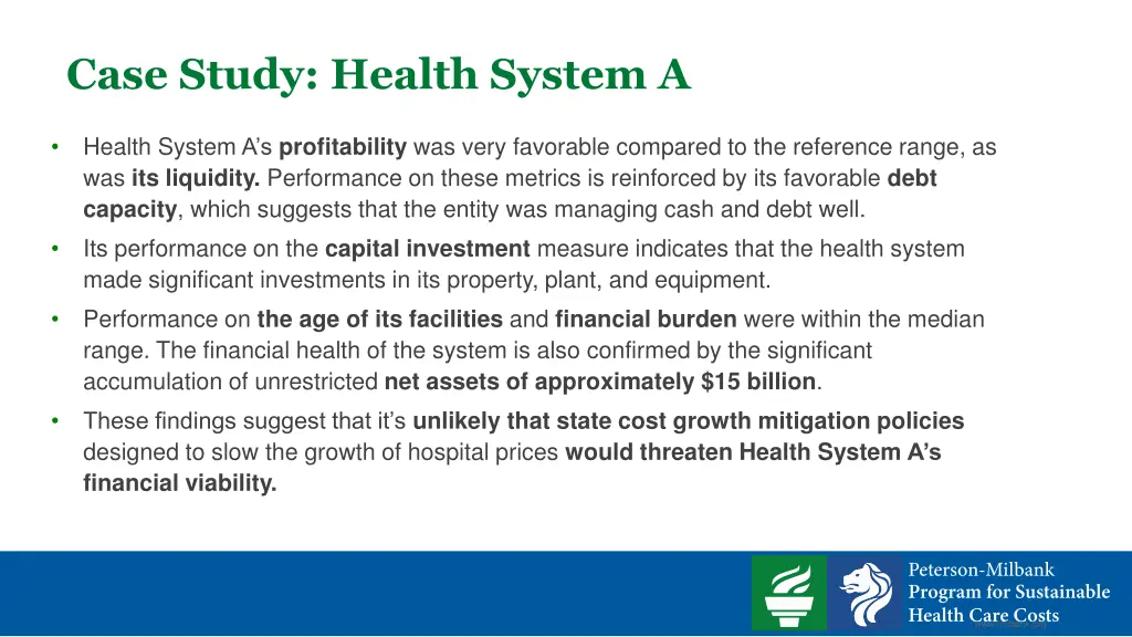 case study health system a