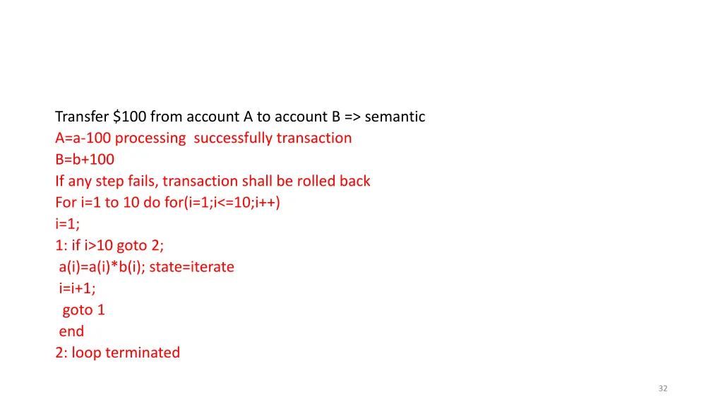 transfer 100 from account a to account b semantic