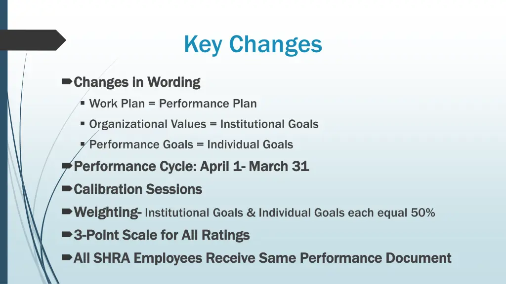 key changes