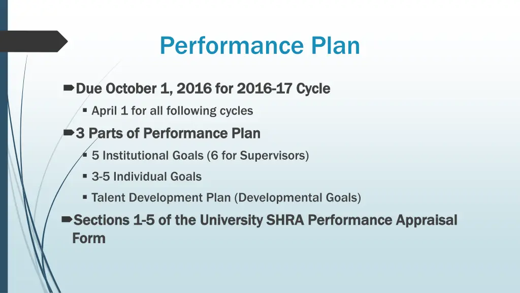 performance plan