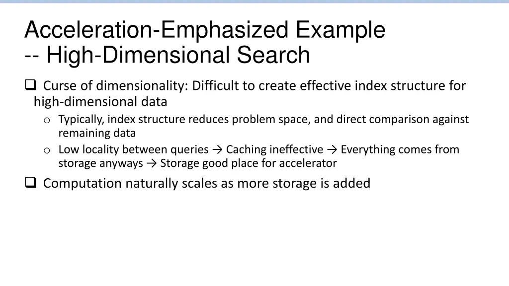 acceleration emphasized example high dimensional