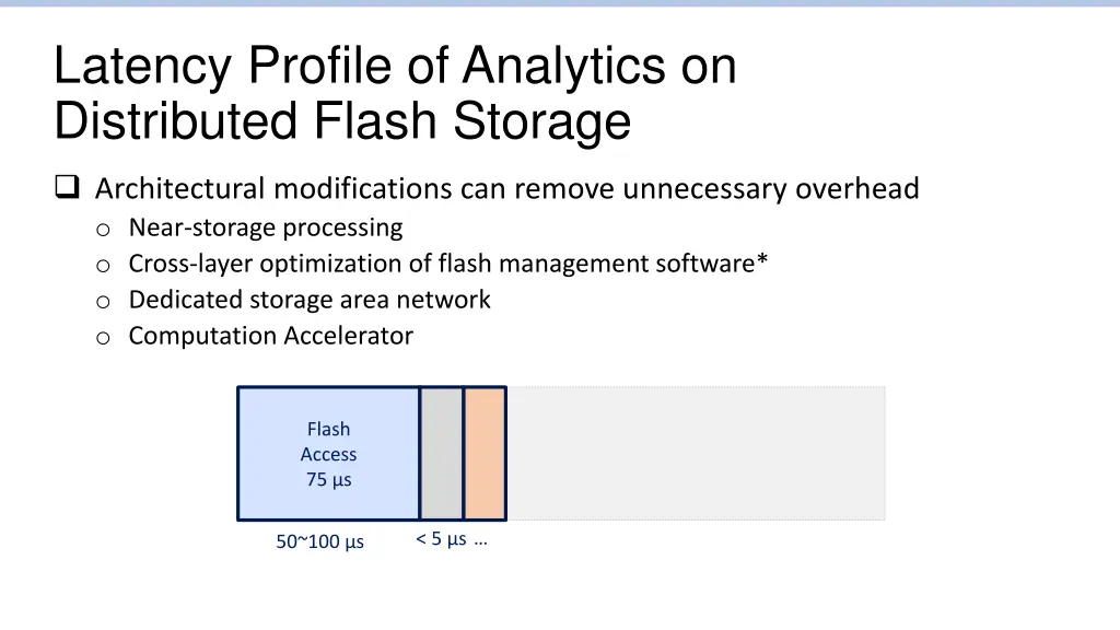 latency profile of analytics on distributed flash 1