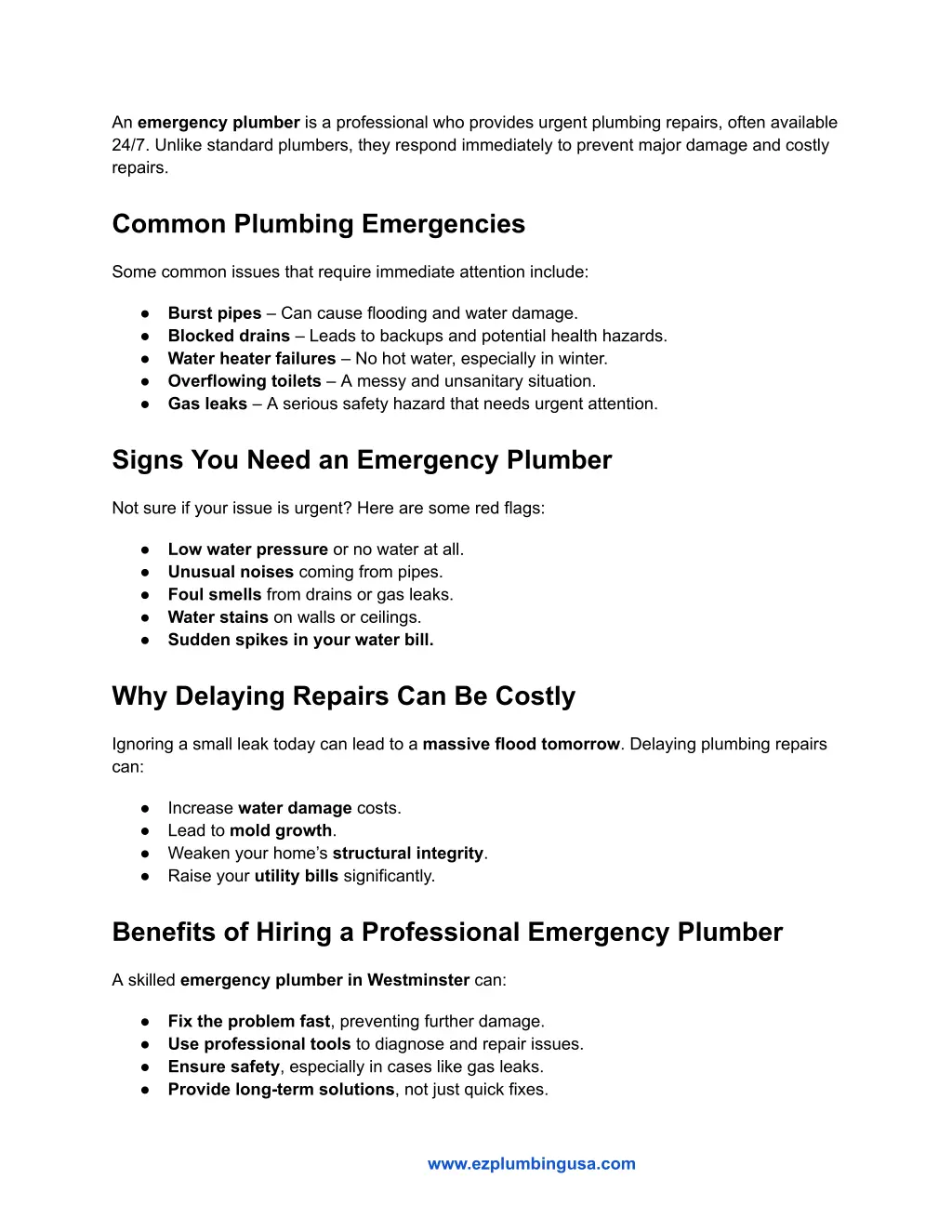 an emergency plumber is a professional