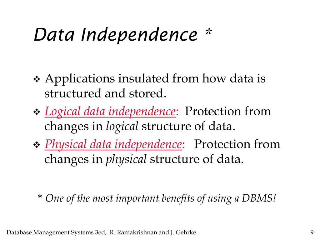 data independence