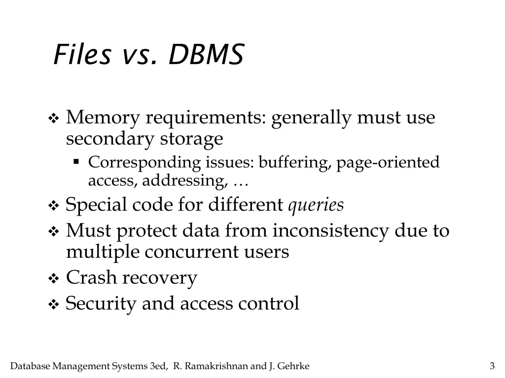 files vs dbms