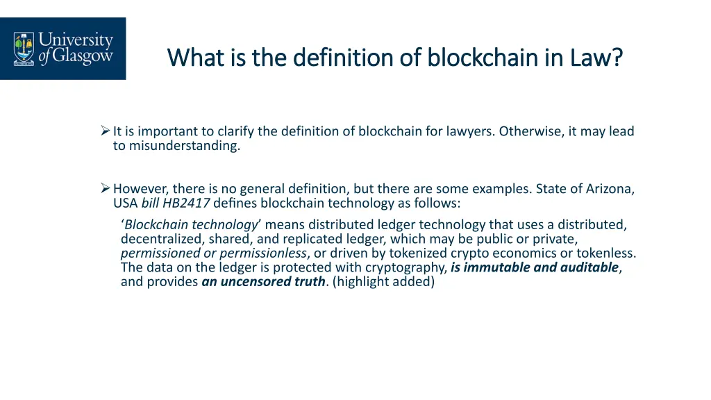 what is the definition of blockchain in law what