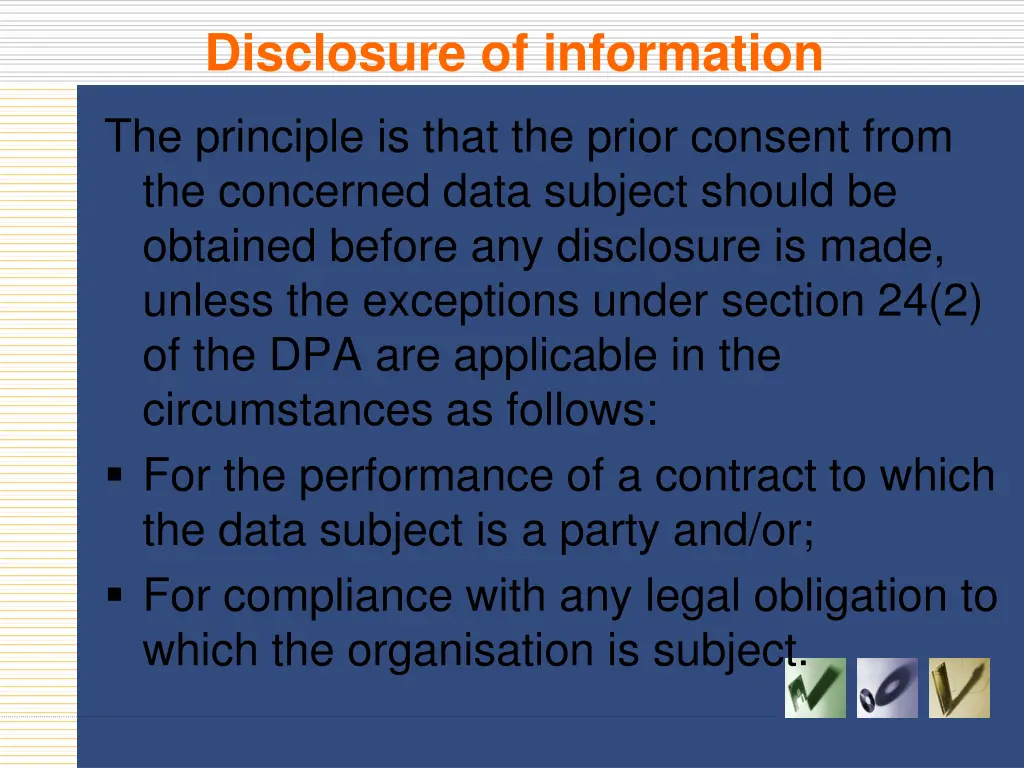 disclosure of information 1