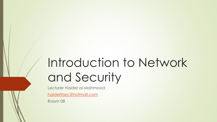 introduction to network and security lecturer