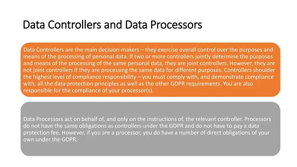 data controllers and data processors data